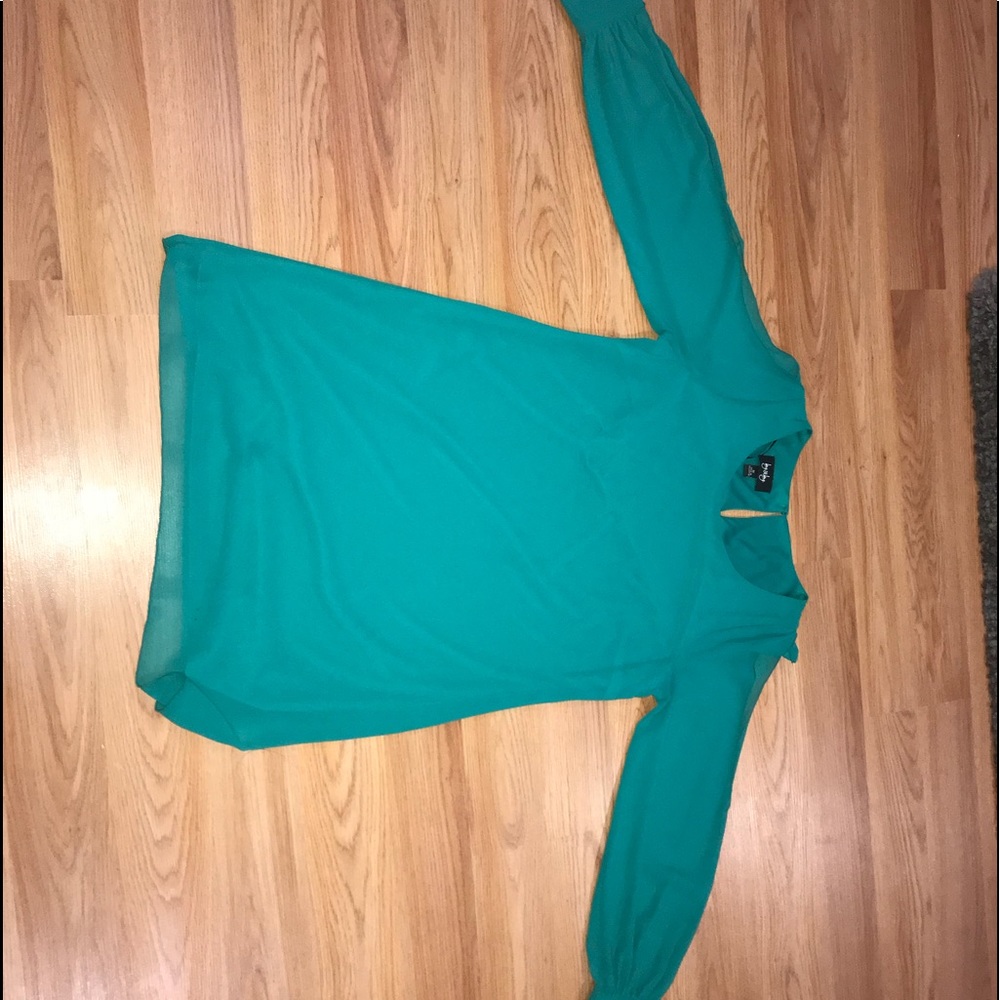 straight style knee length Green dress
